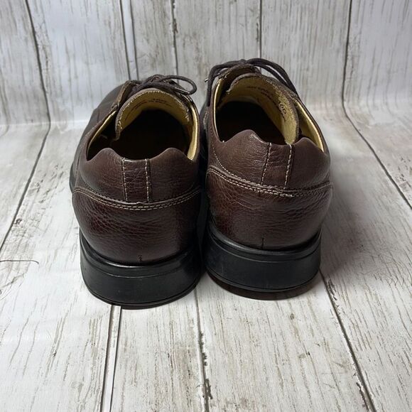 Studio Belvedere Men’s Brown Oxford Bay Bridge Pebbled Leather Shoes size 10 - Picture 6 of 8